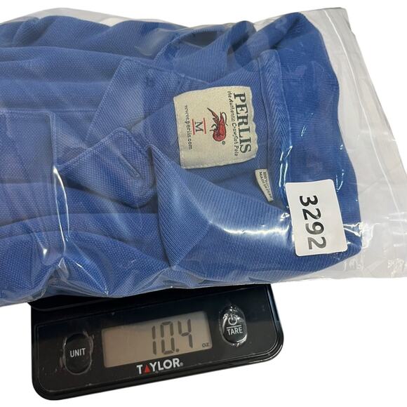 Perlis Polo Shirt Mens Medium Blue Embroidered Crawfish Logo Southern Preppy - Picture 13 of 14